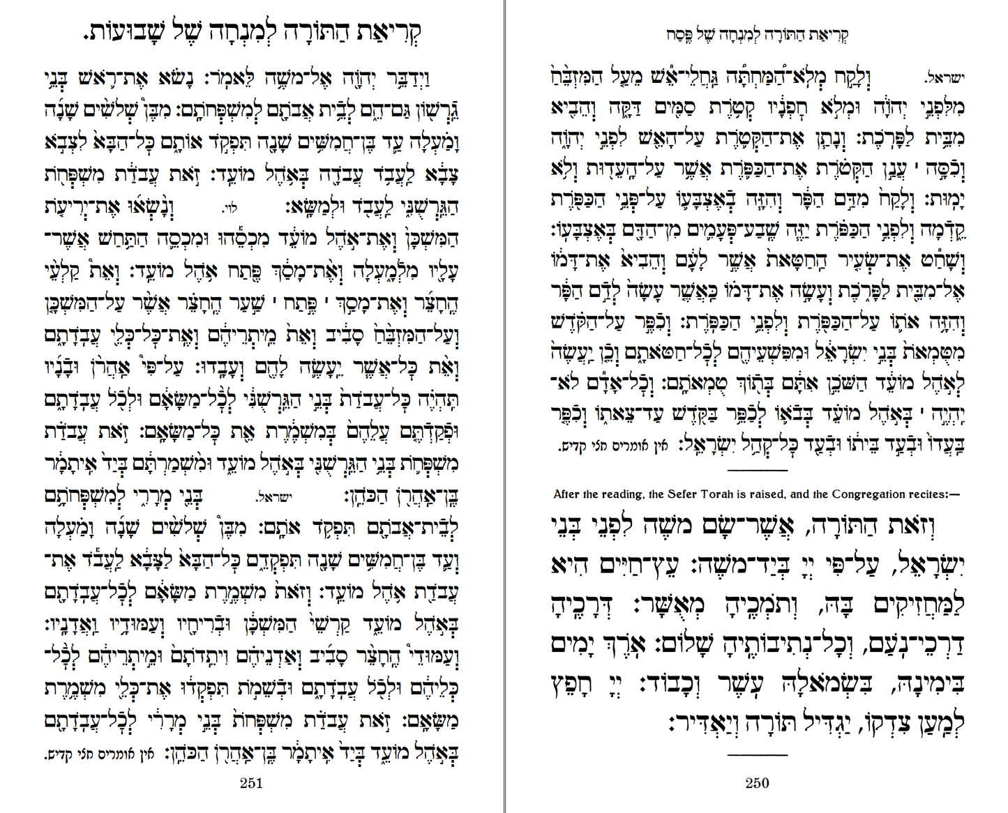 POD Minchah and Ma'ariv for Shalosh Regolim